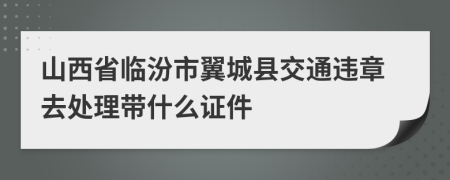 山西省临汾市翼城县交通违章去处理带什么证件