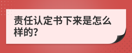 责任认定书下来是怎么样的？