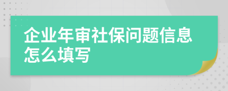 企业年审社保问题信息怎么填写