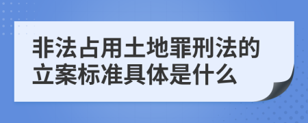 非法占用土地罪刑法的立案标准具体是什么