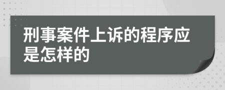 刑事案件上诉的程序应是怎样的