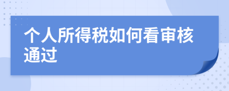 个人所得税如何看审核通过