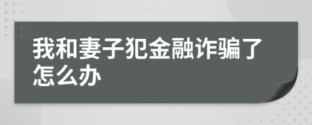 我和妻子犯金融诈骗了怎么办