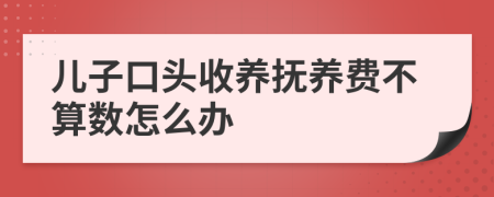 儿子口头收养抚养费不算数怎么办