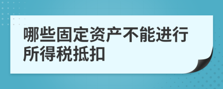 哪些固定资产不能进行所得税抵扣