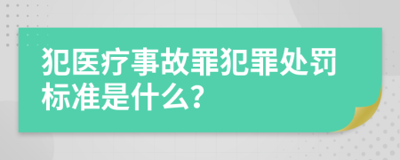 犯医疗事故罪犯罪处罚标准是什么？