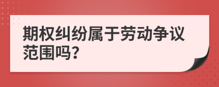 期权纠纷属于劳动争议范围吗？