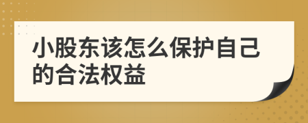 小股东该怎么保护自己的合法权益