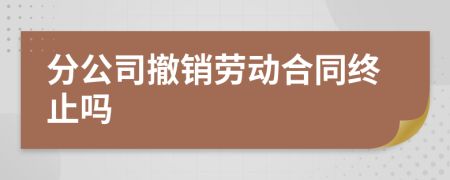 分公司撤销劳动合同终止吗