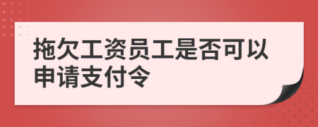 拖欠工资员工是否可以申请支付令