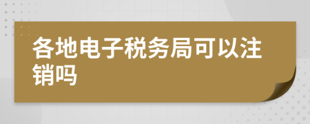 各地电子税务局可以注销吗