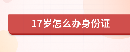 17岁怎么办身份证