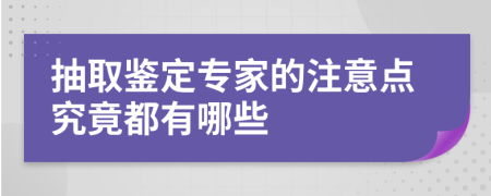 抽取鉴定专家的注意点究竟都有哪些