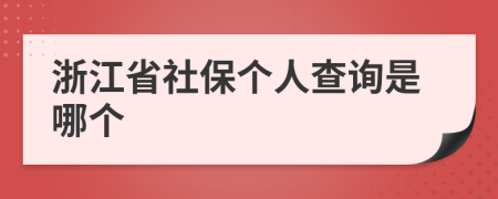 浙江省社保个人查询是哪个