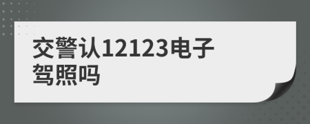 交警认12123电子驾照吗