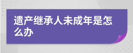 遗产继承人未成年是怎么办