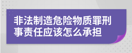 非法制造危险物质罪刑事责任应该怎么承担