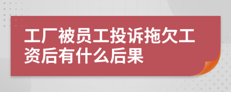 工厂被员工投诉拖欠工资后有什么后果