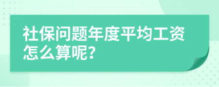 社保问题年度平均工资怎么算呢？