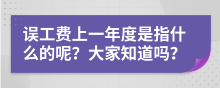 误工费上一年度是指什么的呢？大家知道吗？