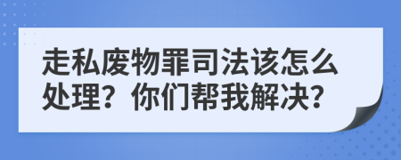 走私废物罪司法该怎么处理？你们帮我解决？