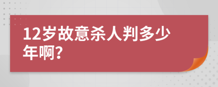 12岁故意杀人判多少年啊？