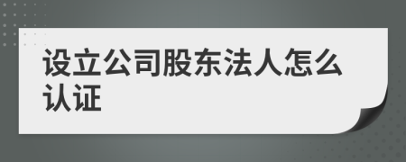 设立公司股东法人怎么认证