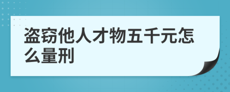 盗窃他人才物五千元怎么量刑