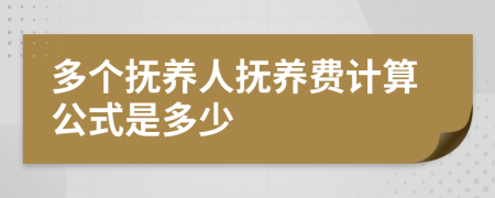 多个抚养人抚养费计算公式是多少