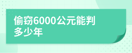 偷窃6000公元能判多少年