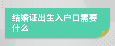 结婚证出生入户口需要什么