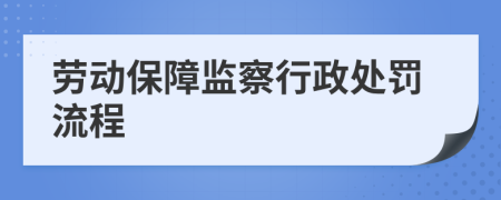 劳动保障监察行政处罚流程