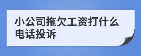 小公司拖欠工资打什么电话投诉