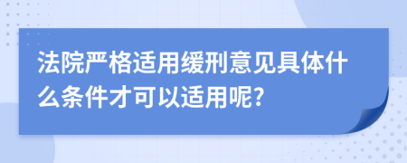 法院严格适用缓刑意见具体什么条件才可以适用呢?