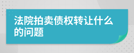 法院拍卖债权转让什么的问题