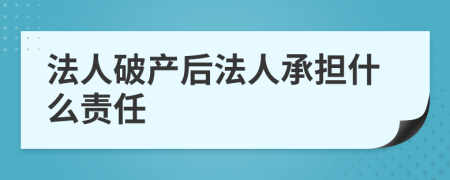 法人破产后法人承担什么责任