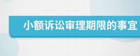 小额诉讼审理期限的事宜