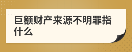 巨额财产来源不明罪指什么