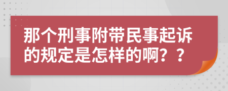 那个刑事附带民事起诉的规定是怎样的啊？？