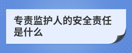 专责监护人的安全责任是什么