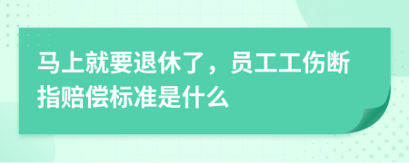 马上就要退休了，员工工伤断指赔偿标准是什么