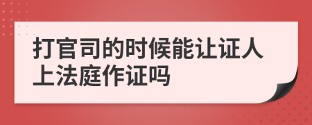 打官司的时候能让证人上法庭作证吗