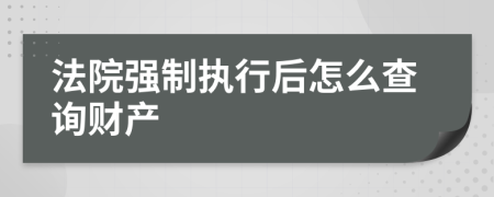 法院强制执行后怎么查询财产