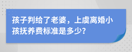 孩子判给了老婆，上虞离婚小孩抚养费标准是多少？
