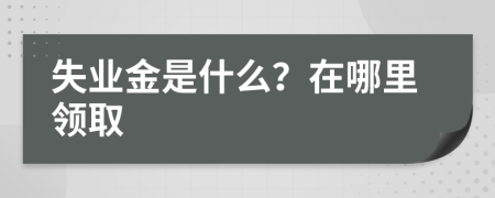 失业金是什么？在哪里领取