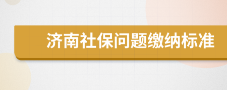 济南社保问题缴纳标准