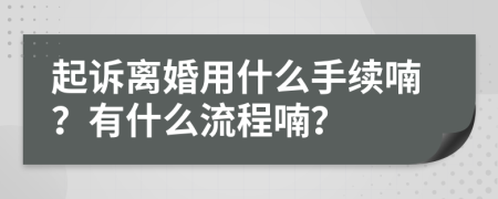 起诉离婚用什么手续喃？有什么流程喃？