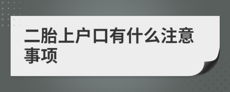 二胎上户口有什么注意事项
