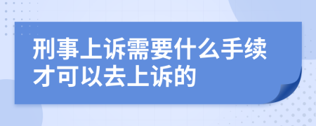 刑事上诉需要什么手续才可以去上诉的