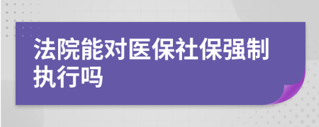 法院能对医保社保强制执行吗